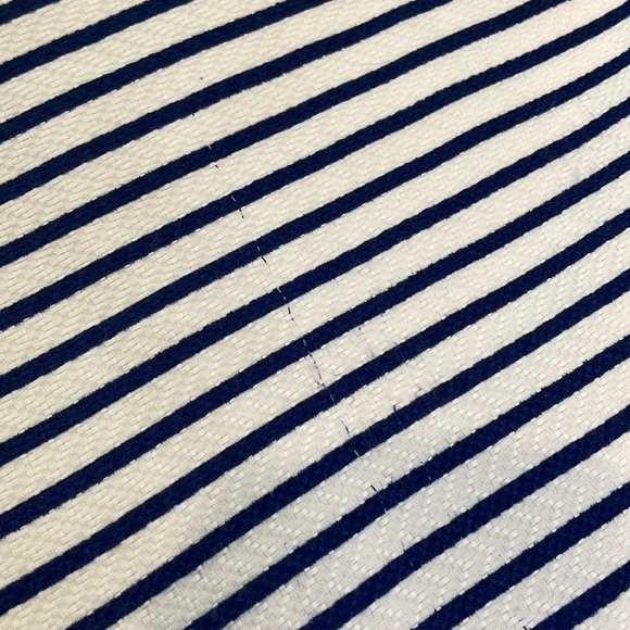 Anthropologie Maeve Ahoy Nautical Navy White Striped Mini Dress Bow Tie X-Small - Picture 4 of 6